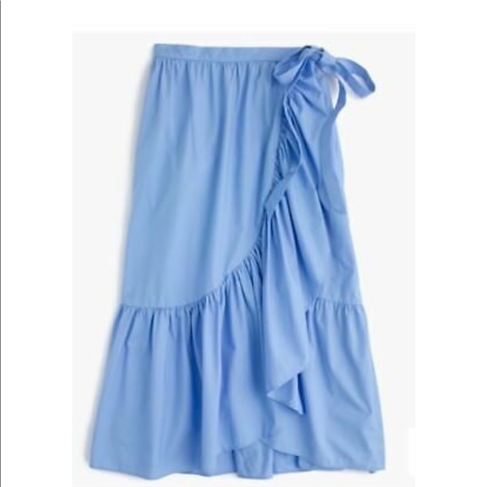 Jcrew Ruffle Wrap Skirt in Bright Peri Blue, 2